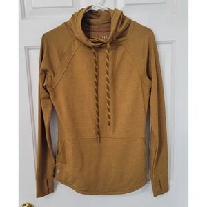 Title Nine French Terry Hoodie Women Small Mustard Yellow Lyocell Blend Cozy NEW